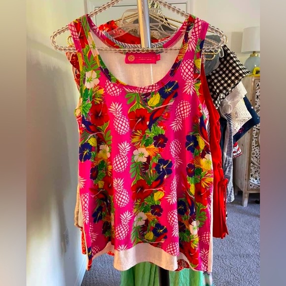 Macbeth Collection tropical tank top. Size small - Picture 1 of 2